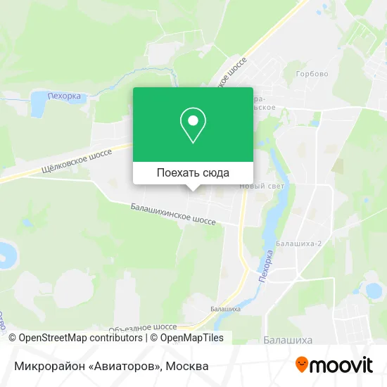 Карта Микрорайон «Авиаторов»