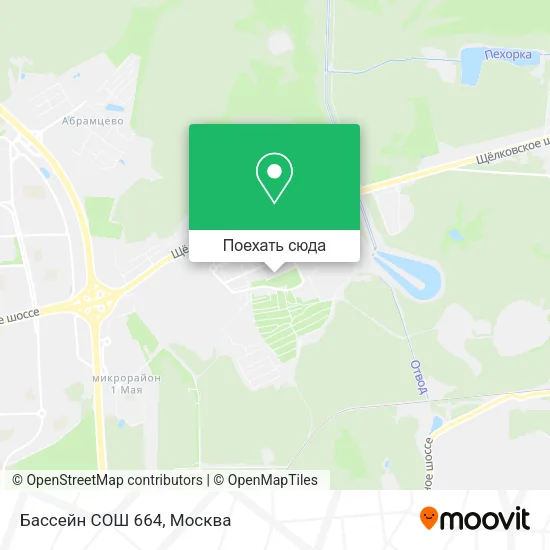 Карта Бассейн СОШ 664