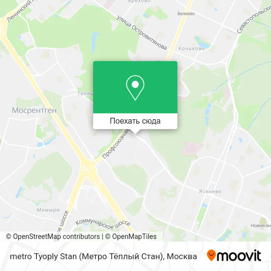 Карта metro Tyoply Stan (Метро Тёплый Стан)