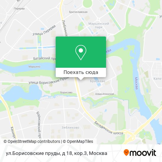 Карта ул.Борисовские пруды, д 18, кор.3