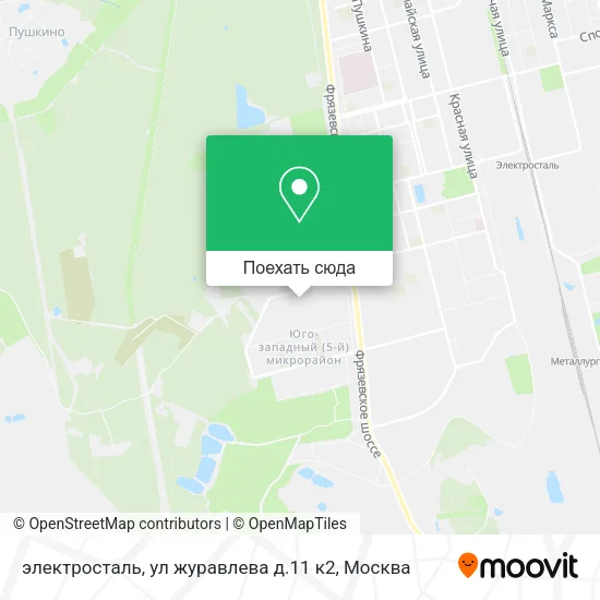 Карта электросталь, ул журавлева д.11 к2