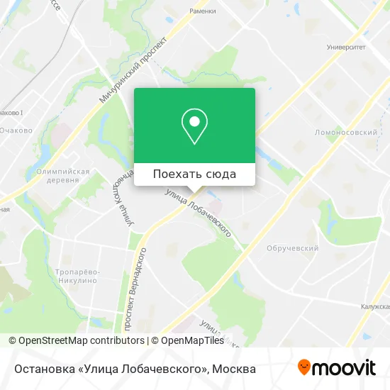 Карта Остановка «Улица Лобачевского»