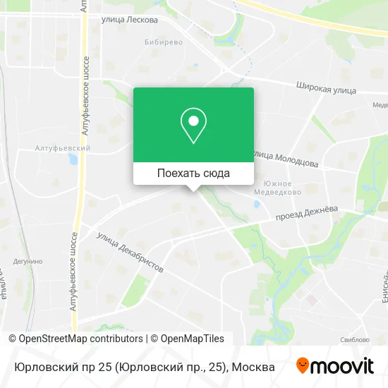 Карта Юрловский пр 25 (Юрловский пр., 25)