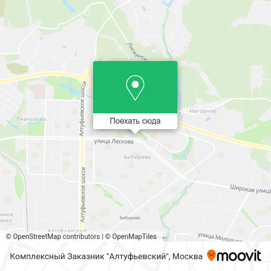Карта Комплексный Заказник "Алтуфьевский"