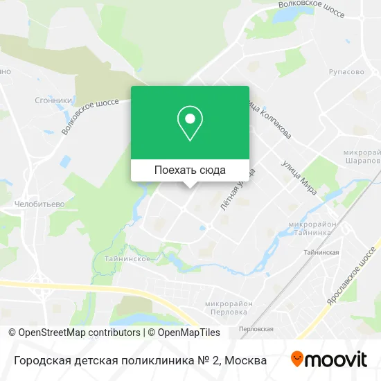 Карта Городская детская поликлиника № 2