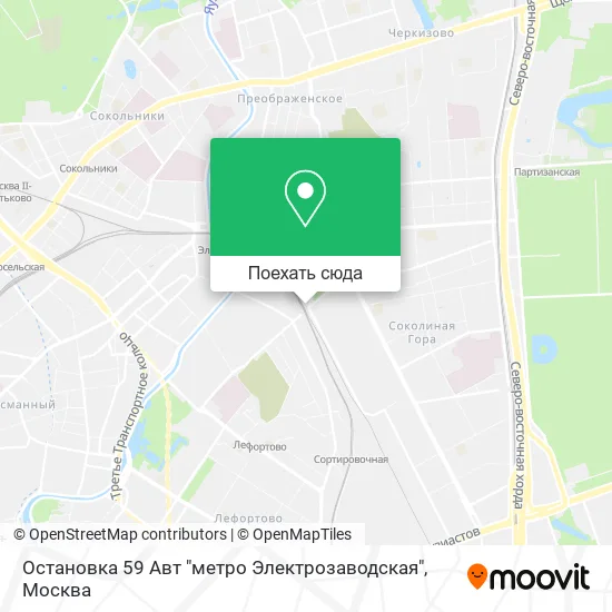 Карта Остановка 59 Авт "метро Электрозаводская"