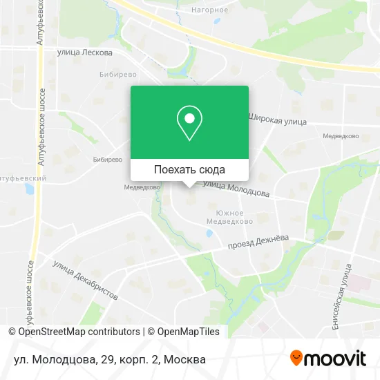Карта ул. Молодцова, 29, корп. 2