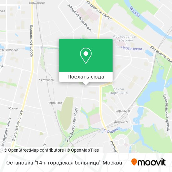 Карта Остановка "14-я городская больница"