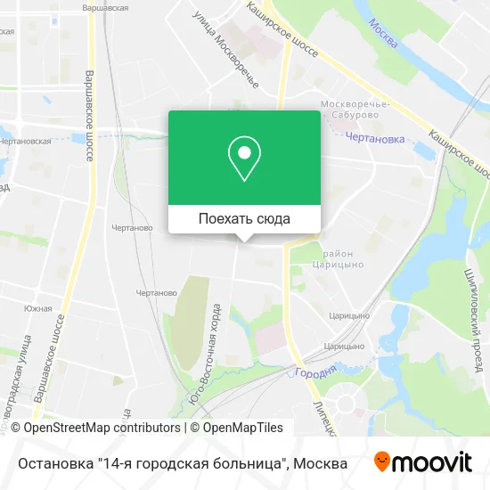 Карта Остановка "14-я городская больница"
