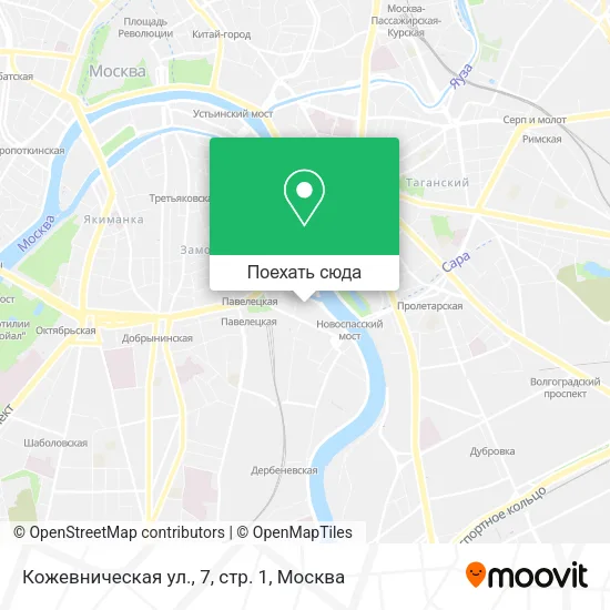 Карта Кожевническая ул., 7, стр. 1