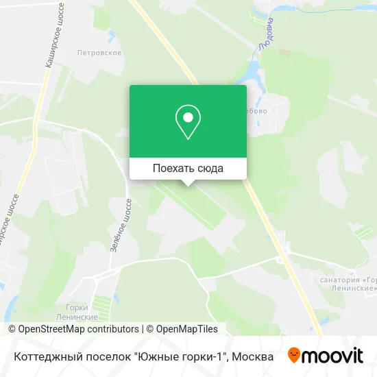 Карта Коттеджный поселок "Южные горки-1"