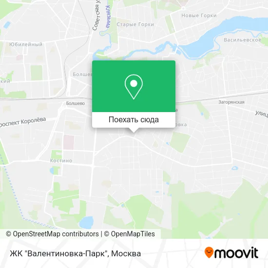 Карта ЖК "Валентиновка-Парк"
