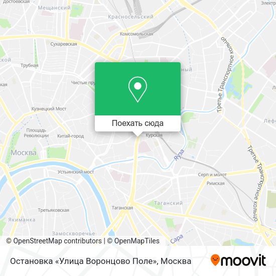 Карта Остановка «Улица Воронцово Поле»