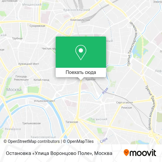 Карта Остановка «Улица Воронцово Поле»