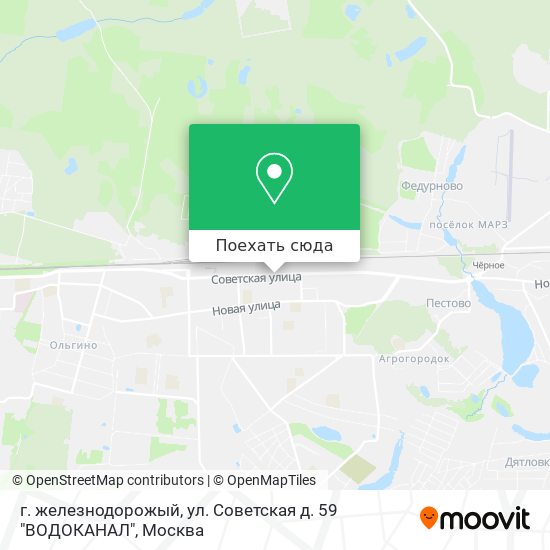Карта г. железнодорожый, ул. Советская д. 59 "ВОДОКАНАЛ"
