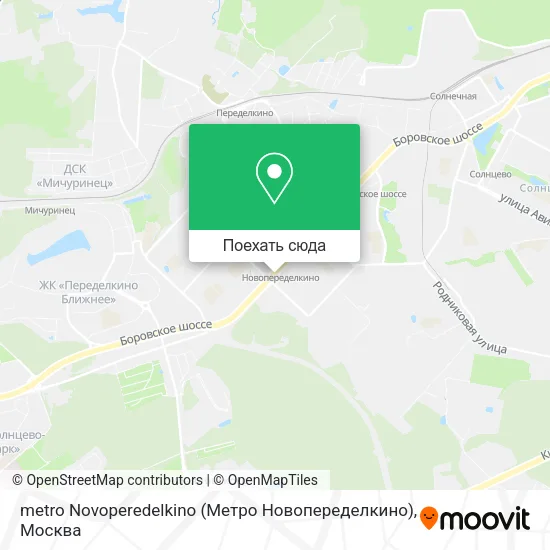 Карта metro Novoperedelkino (Метро Новопеределкино)