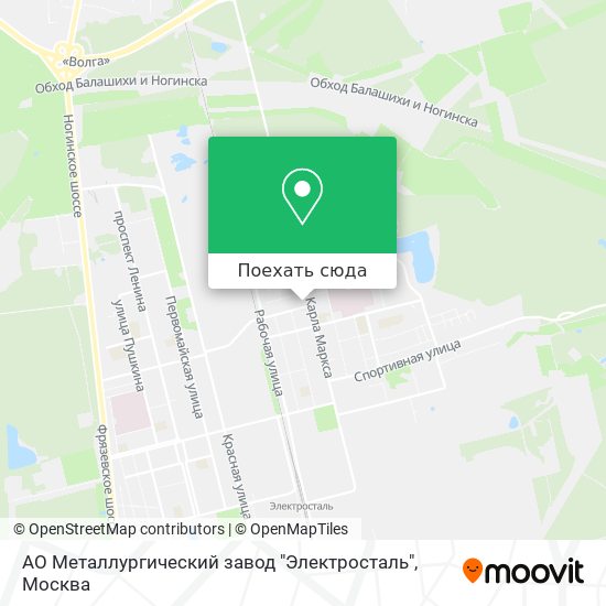 Карта АО Металлургический завод "Электросталь"