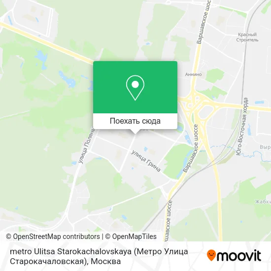 Карта metro Ulitsa Starokachalovskaya (Метро Улица Старокачаловская)