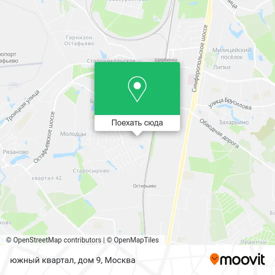 Карта южный квартал, дом 9