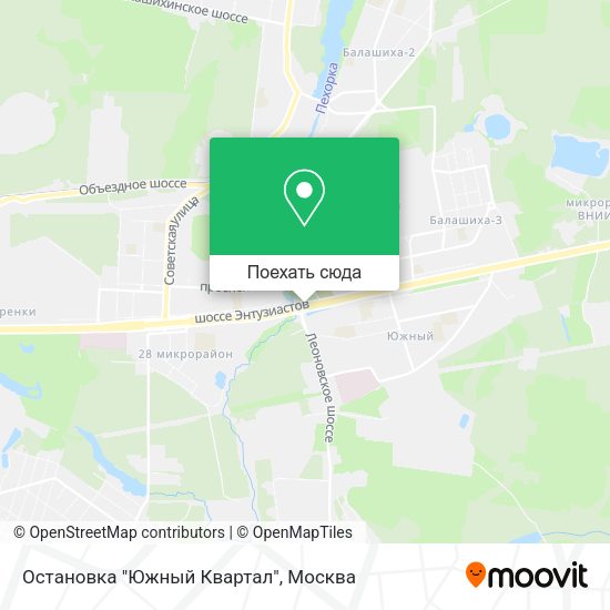Карта Остановка "Южный Квартал"