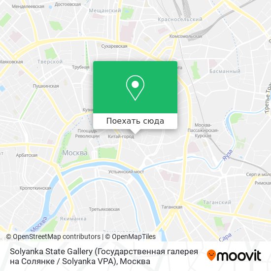 Карта Solyanka State Gallery (Государственная галерея на Солянке / Solyanka VPA)