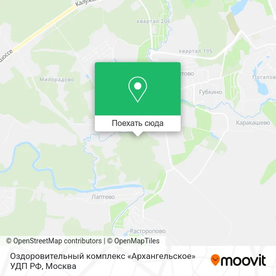 Карта Оздоровительный комплекс «Архангельское» УДП РФ