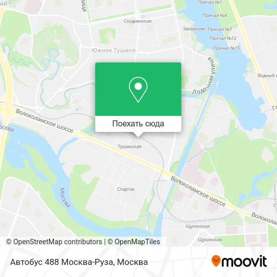 Карта Автобус 488 Москва-Руза
