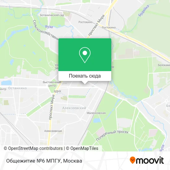 Карта Общежитие №6 МПГУ
