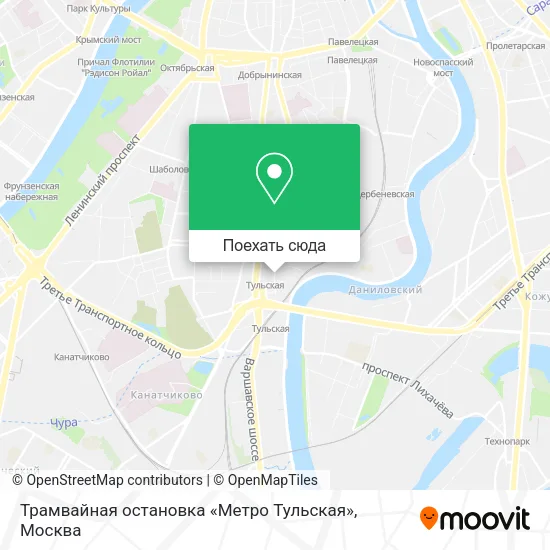 Карта Трамвайная остановка «Метро Тульская»