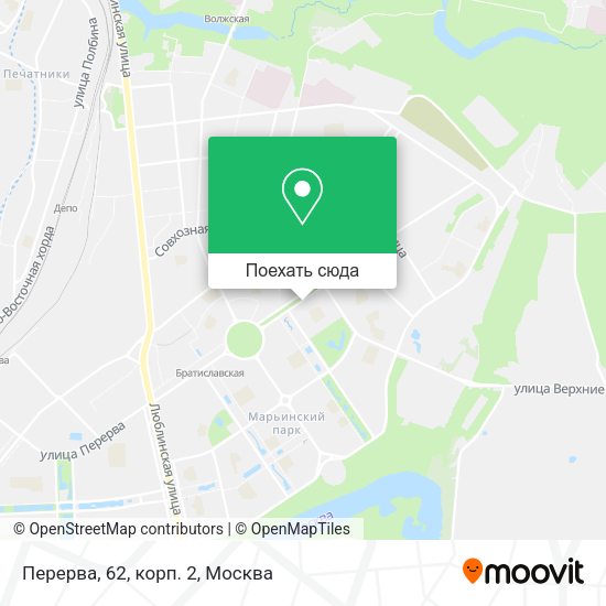 Карта Перерва, 62, корп. 2