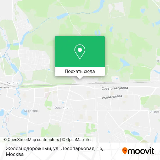 Карта Железнодорожный, ул. Лесопарковая, 16