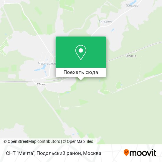 Карта СНТ "Мечта", Подольский район