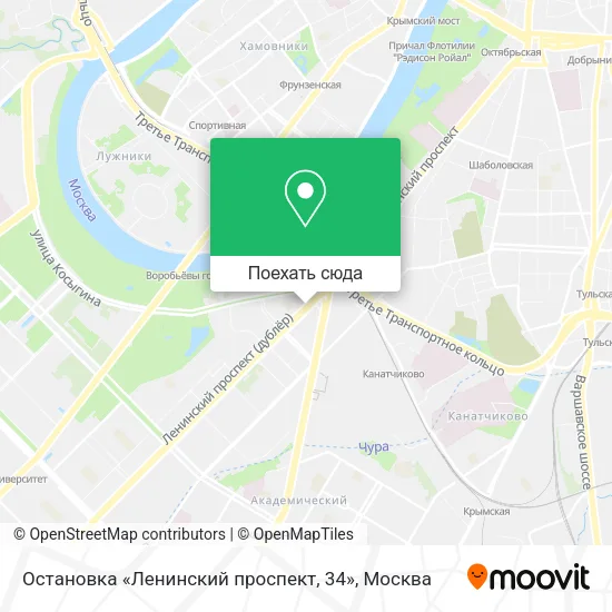 Карта Остановка «Ленинский проспект, 34»