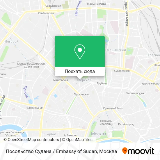 Карта Посольство Судана / Embassy of Sudan