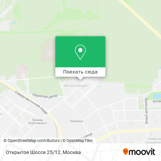 Карта Открытое Шоссе 25/12