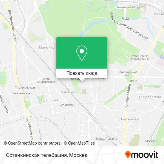 Карта Останкинская телебашня
