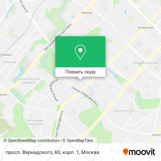 Карта просп. Вернадского, 60, корп. 1