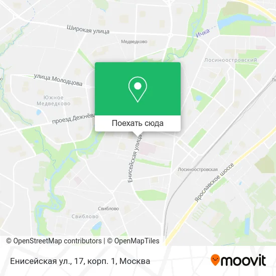 Карта Енисейская ул., 17, корп. 1