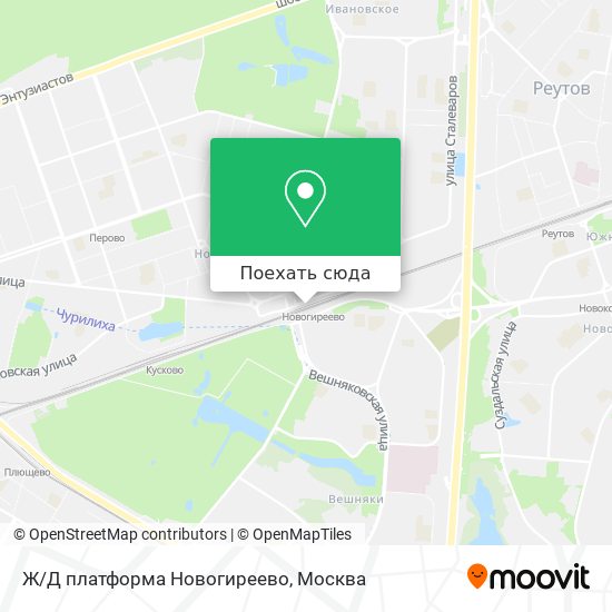Карта Ж/Д платформа Новогиреево