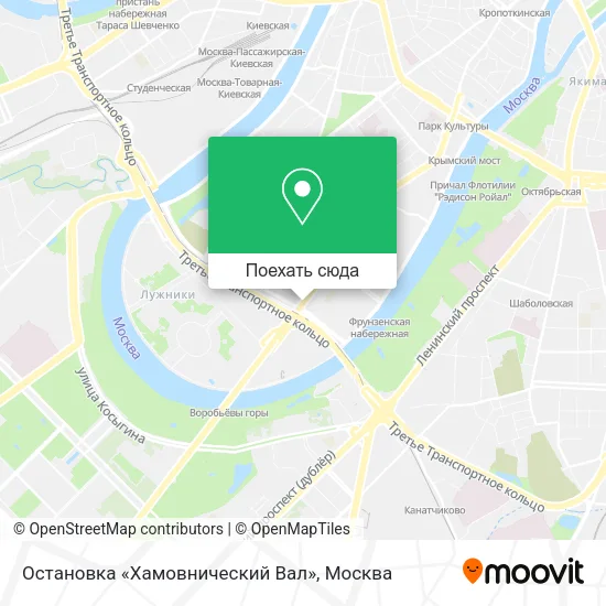 Карта Остановка «Хамовнический Вал»