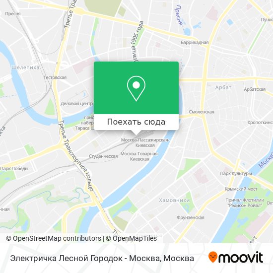 Карта Электричка Лесной Городок - Москва