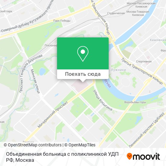 Карта Объединенная больница с поликлиникой УДП РФ