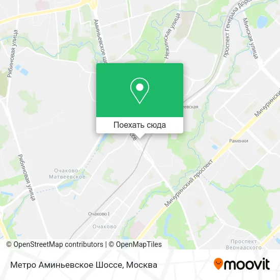 Карта Метро Аминьевское Шоссе