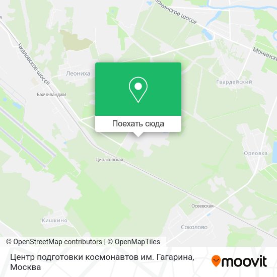 Карта Центр подготовки космонавтов им. Гагарина
