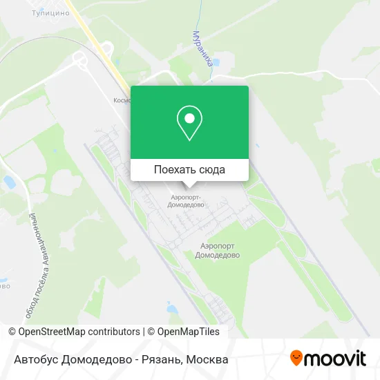 Карта Автобус Домодедово - Рязань