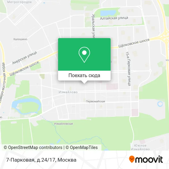 Карта 7-Парковая, д.24/17