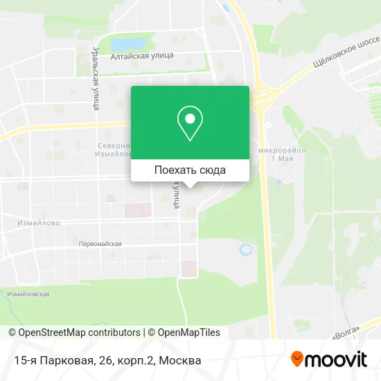 Карта 15-я Парковая, 26, корп.2
