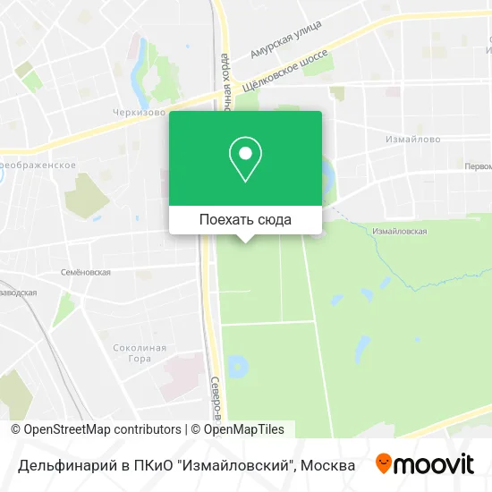Карта Дельфинарий в ПКиО "Измайловский"