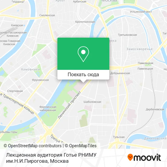 Карта Лекционная аудитория Готье РНИМУ им.Н.И.Пирогова