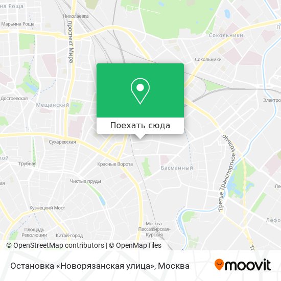 Карта Остановка «Новорязанская улица»